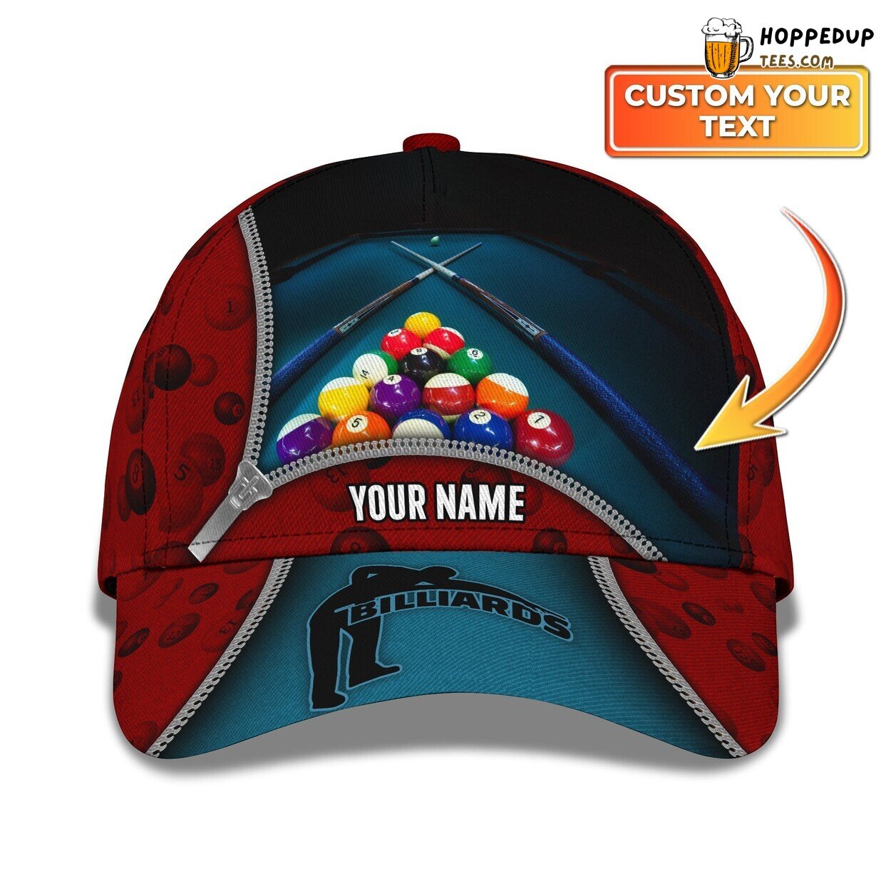 Billiard Edition Classic 3D Cap Personalized Name Unique Premium Design