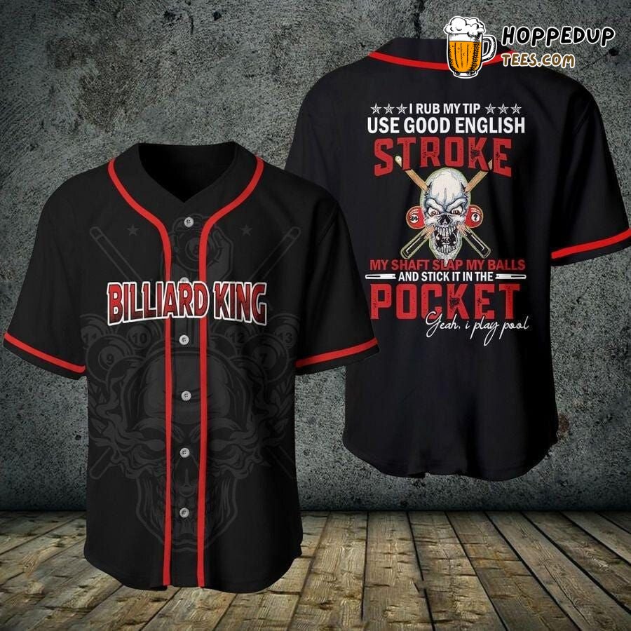 Billiard Enthusiast King Skull Baseball Jersey Unique Distinctive Design Look