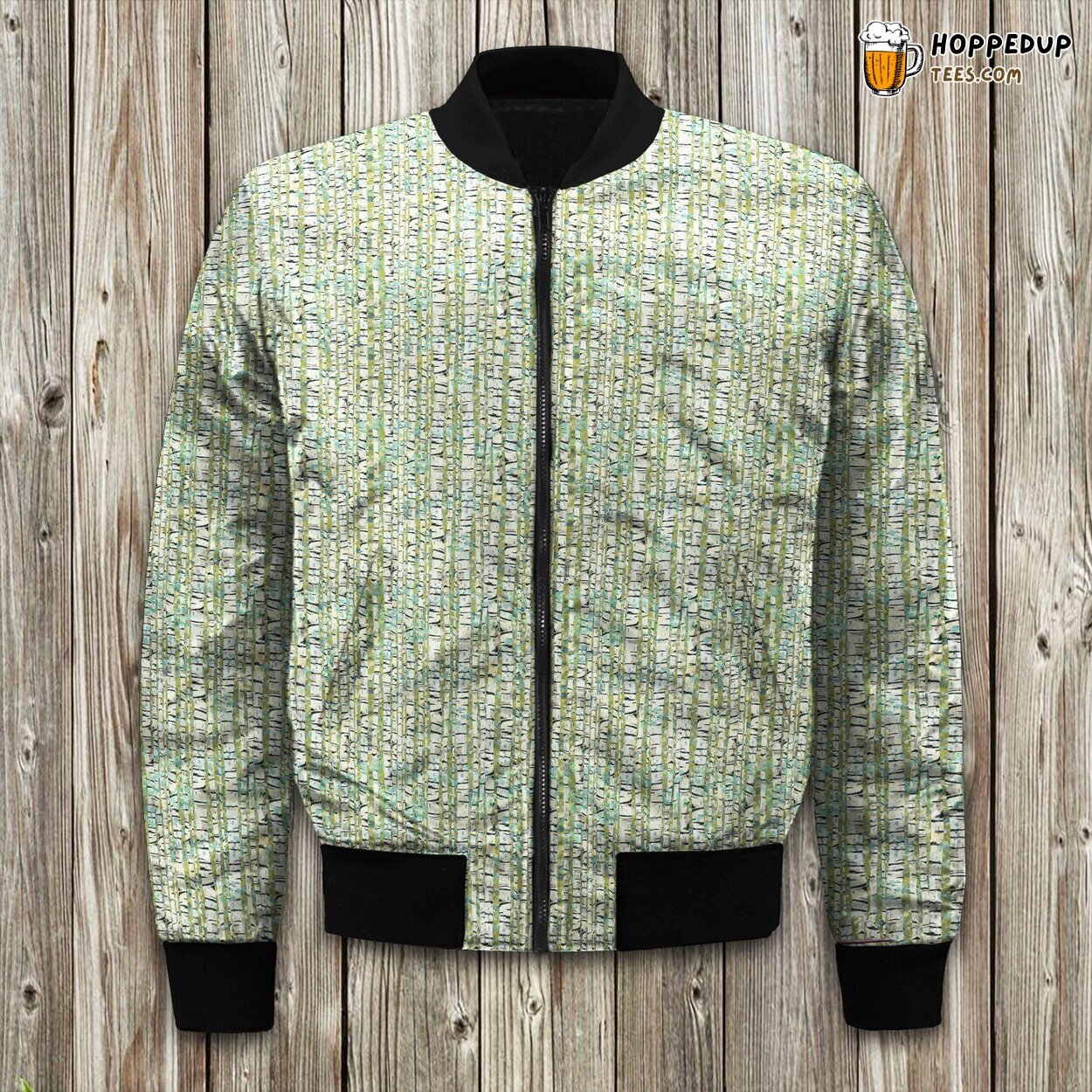 Birch Trees Green Bomber Jacket