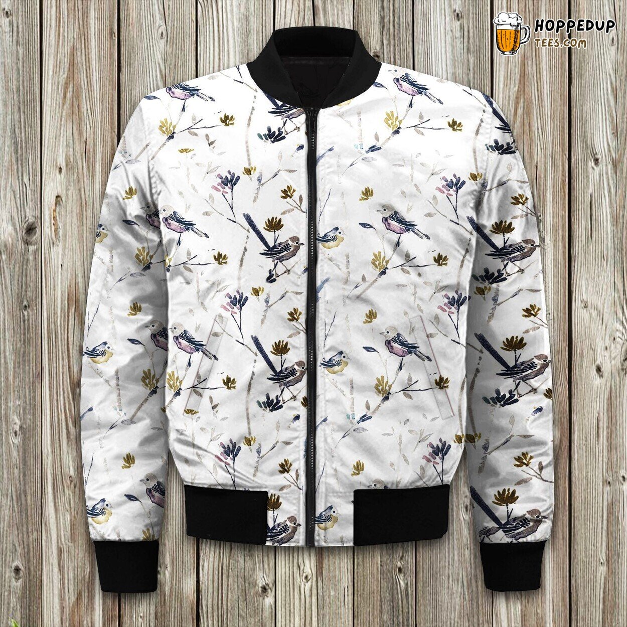 Bird Artistic Design Winter Bomber Jacket Sleek Comfortable Fit
