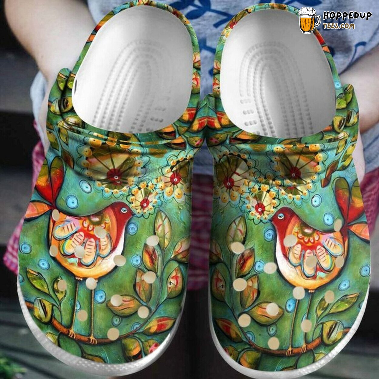 Bird Beautiful Tree Themed Rubber Clog Shoes Comfy Footwear for Nature Fans