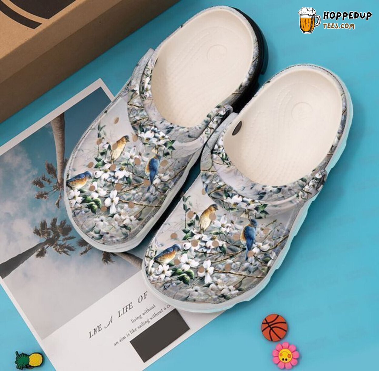 Bird Blue Birds Classic Themed Comfortable Unique Clogs Shoes