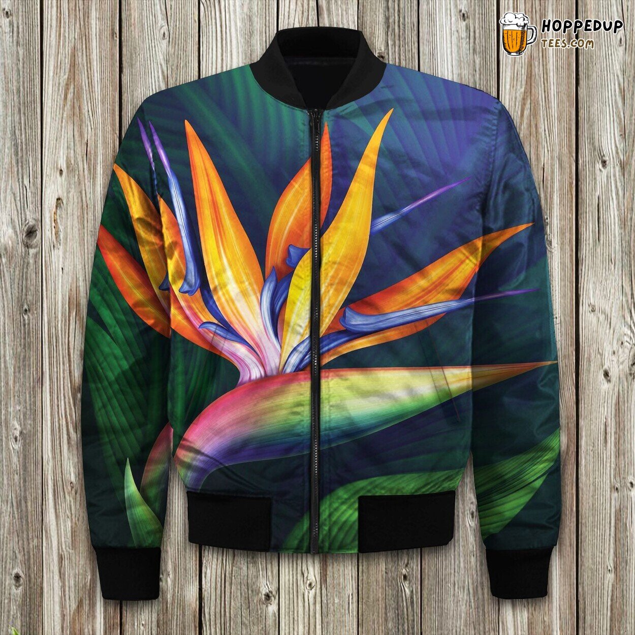 Bird Of Paradise Flower Bomber Jacket