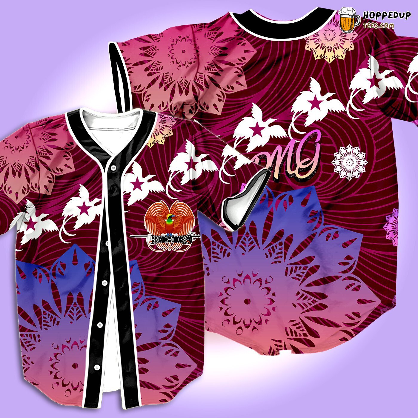 Bird of Paradises Papua New Guinea Baseball Tee Jersey Shirts 3D Bird of Paradises Papua New Guinea Baseball Tee Jersey Shirts 3D