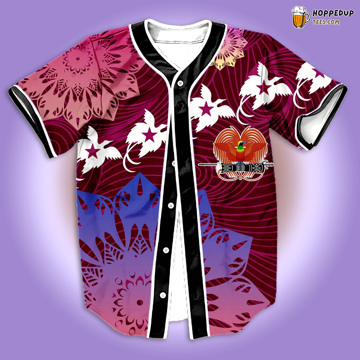 Bird of Paradises Papua New Guinea Baseball Tee Jersey Shirts 3D