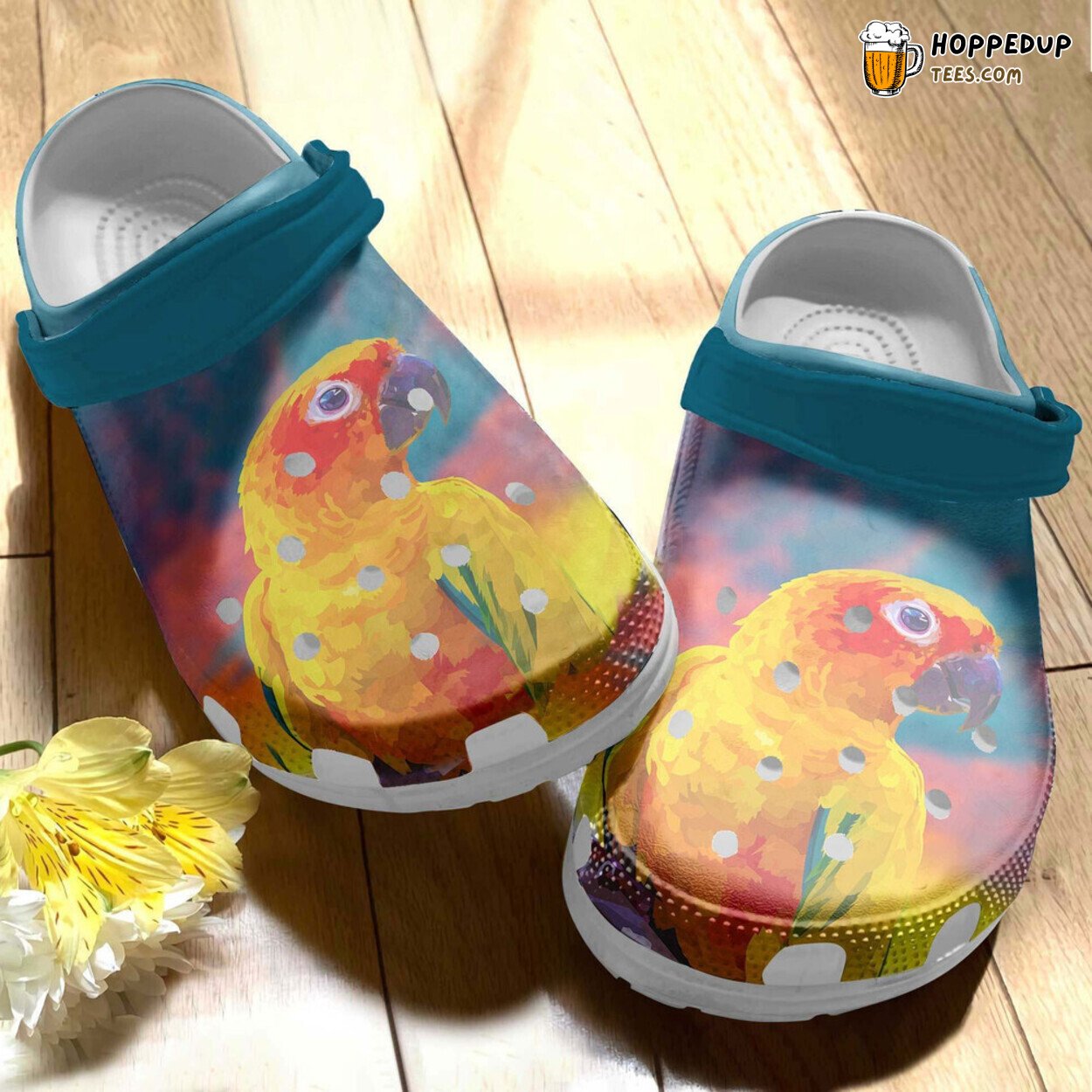 Birds Parrot Colorful Themed Rubber Clog Shoes Comfy Footwear for Bird Lovers