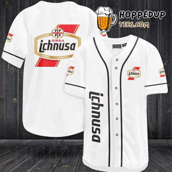 Birra Ichnusa White Baseball Jersey Unique Distinctive Beer Design Edition