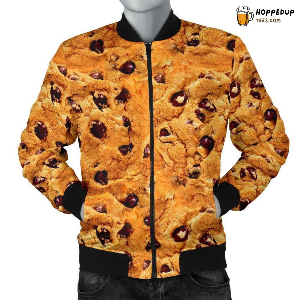 Biscuit Cookie Delight Men’s Bomber Jacket Unique Pattern Design Essence Art