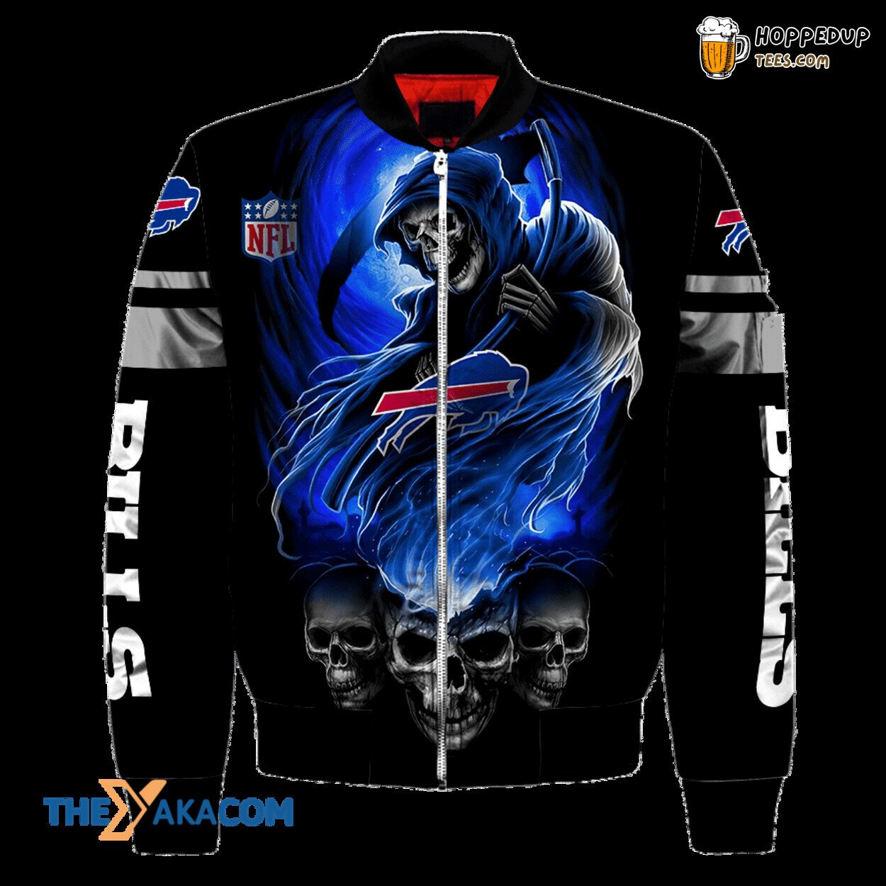 Bisons Bills Death God Skull Gift Bomber Jacket Christmas Outerwear Buffalo