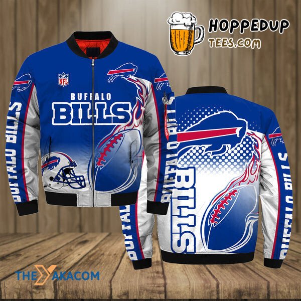 Bisons Bills Hat Fan Gift Bomber Jacket Christmas Outerwear Buffalo Team