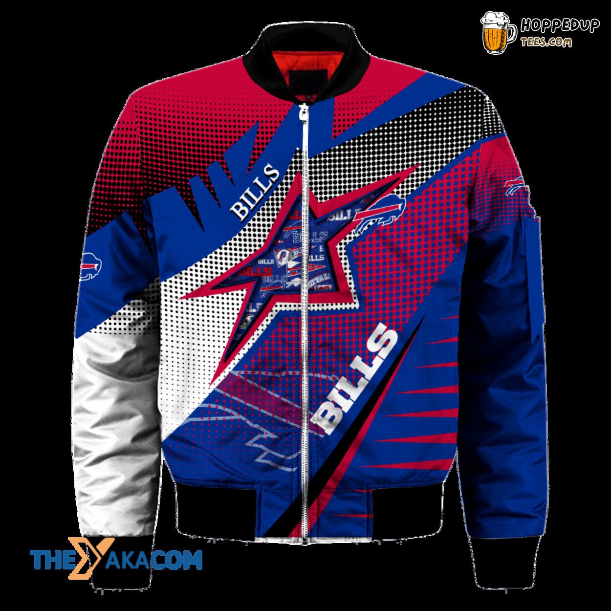Bisons Bills Star Logo Dots Gift Bomber Jacket Christmas Outerwear Buffalo