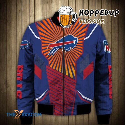 Bisons Bills Stripes Pattern Gift Bomber Jacket Christmas Outerwear Buffalo