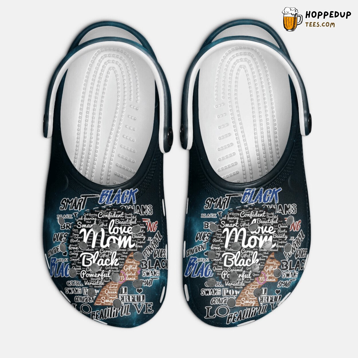 Black Afro Mom African American Inspired Classic Clogs Shoes Unique