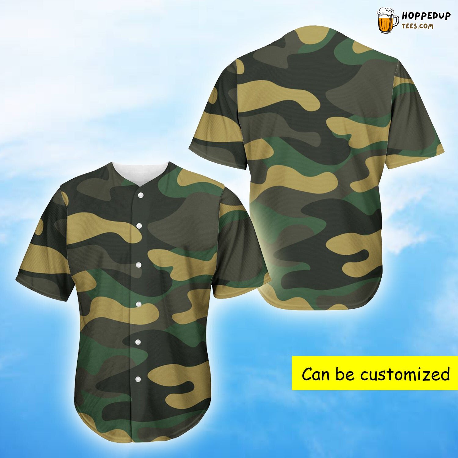 Black And Green Camouflage Baseball Tee Jersey Shirts 3D