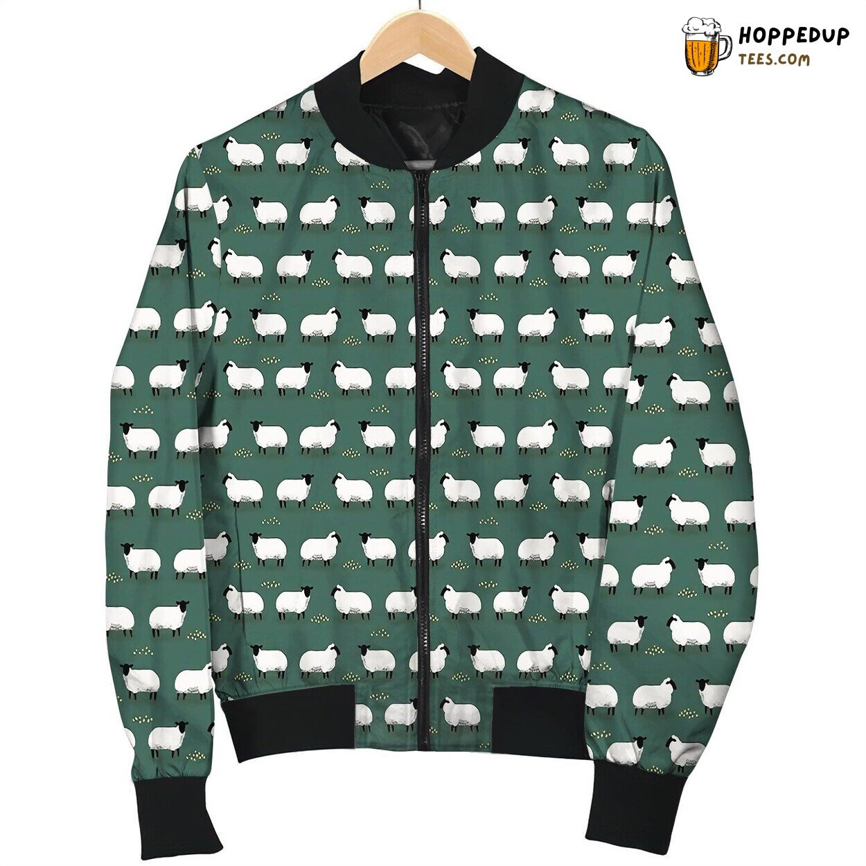 Black And White Sheep Bomber Jacket