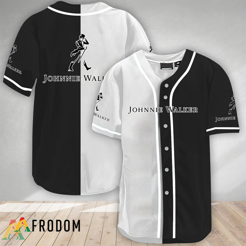 Black And White Split Johnnie Walker Baseball Jersey HU