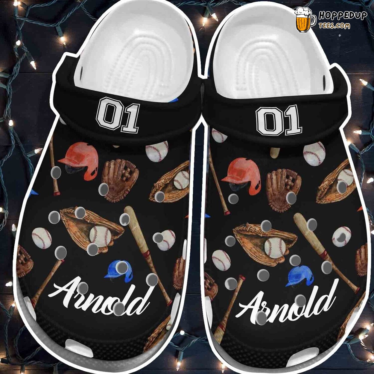 Black Baseball Tools Player Funny Comfortable Clogs Athletic Design Shoes