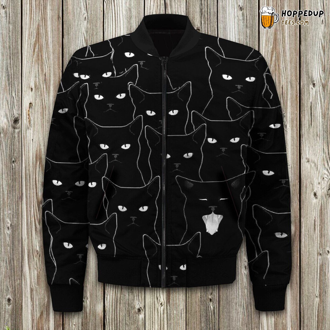 Black Cat All Face Bomber Jacket