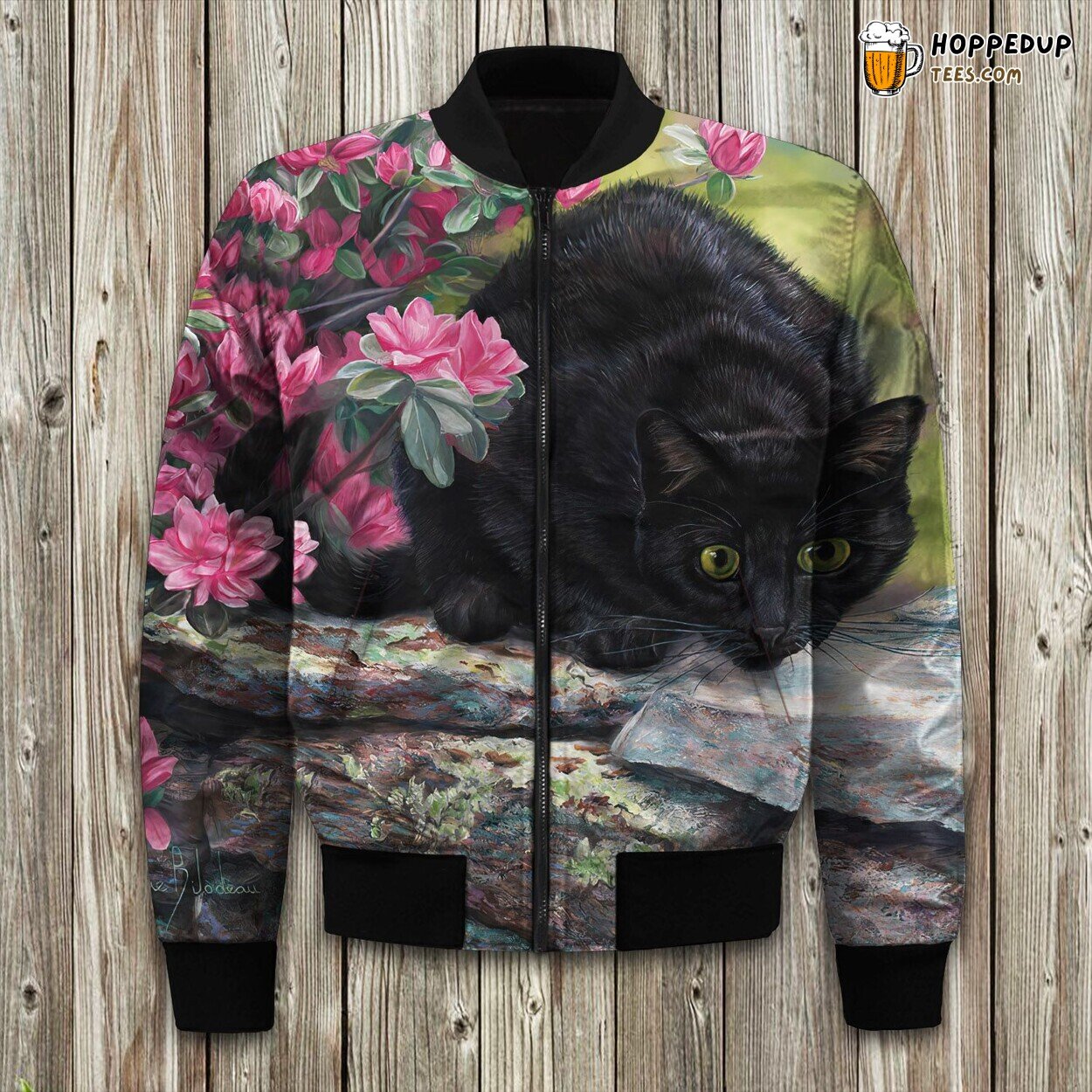 Black Cat And Rose Bc Ntth Tmd Bomber Jacket