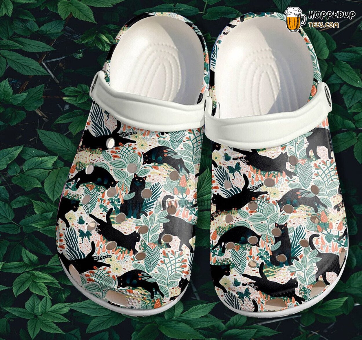 Black Cat Boho Tree Pattern Women Gift Comfortable Clogs Shoes