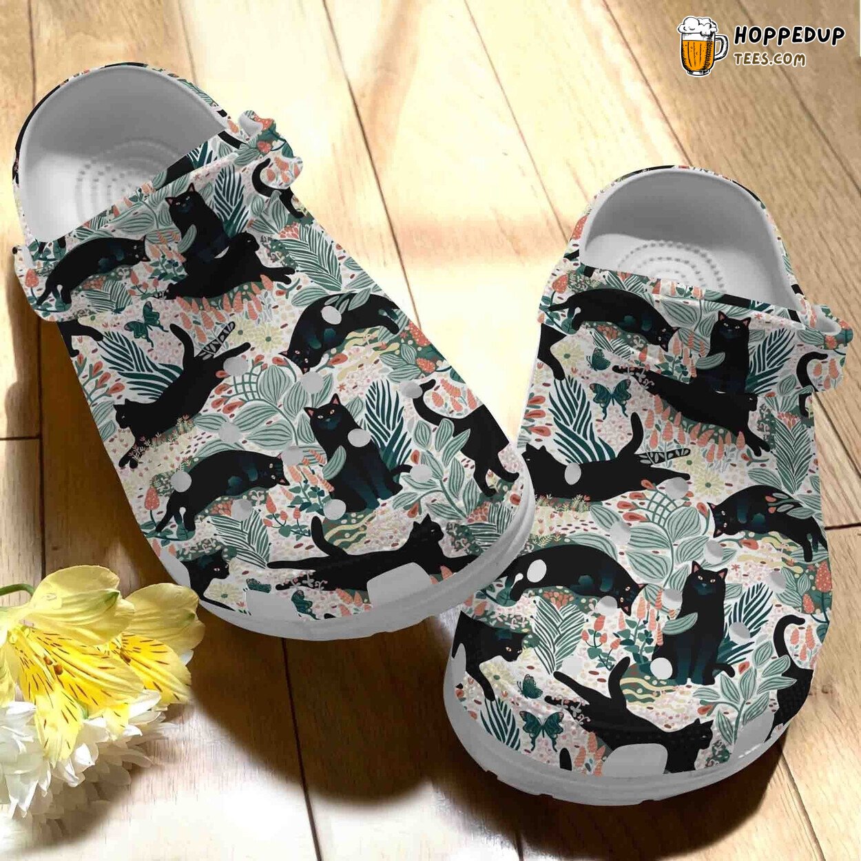 Black Cat Garden Floral Cute Vintage Shoes Animal Theme Birthday Gift