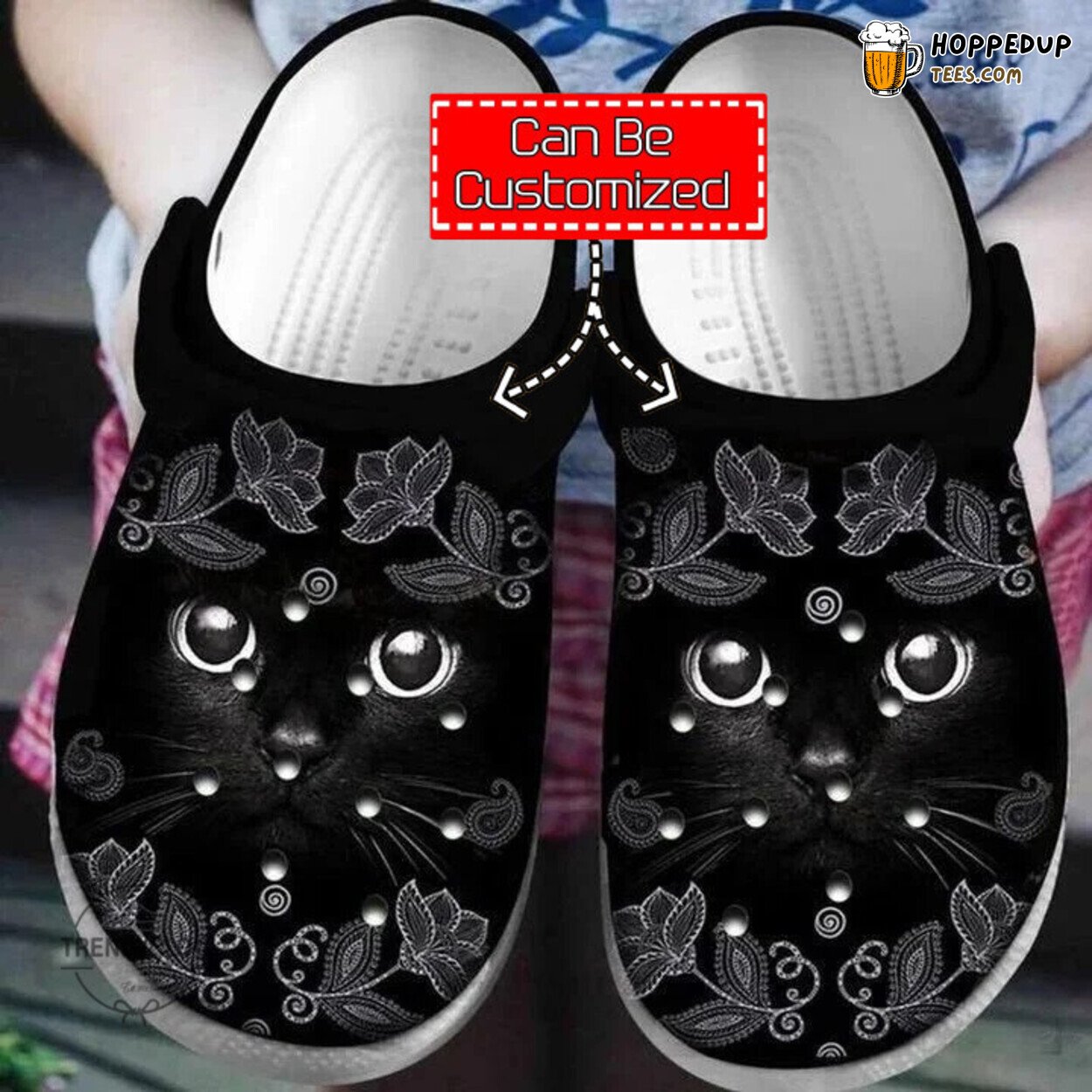 Black Cat Lovers Themed Stylish Comfortable Clog Shoes Design