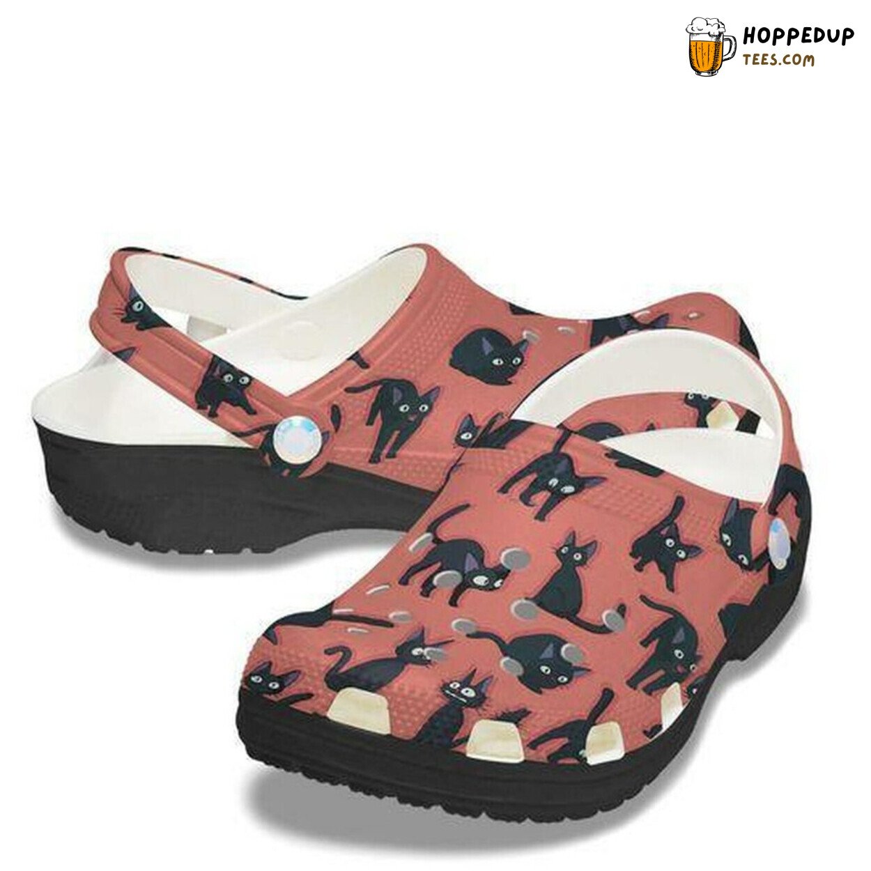 Black Cat Personalized 202 Lover Gift Rubber Comfortable Clogs