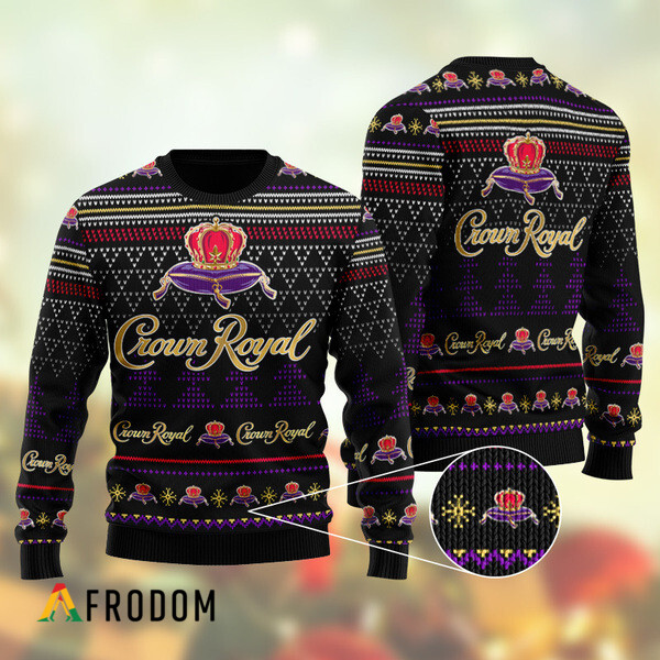 Black Crown Royal Christmas Ugly Sweater HU