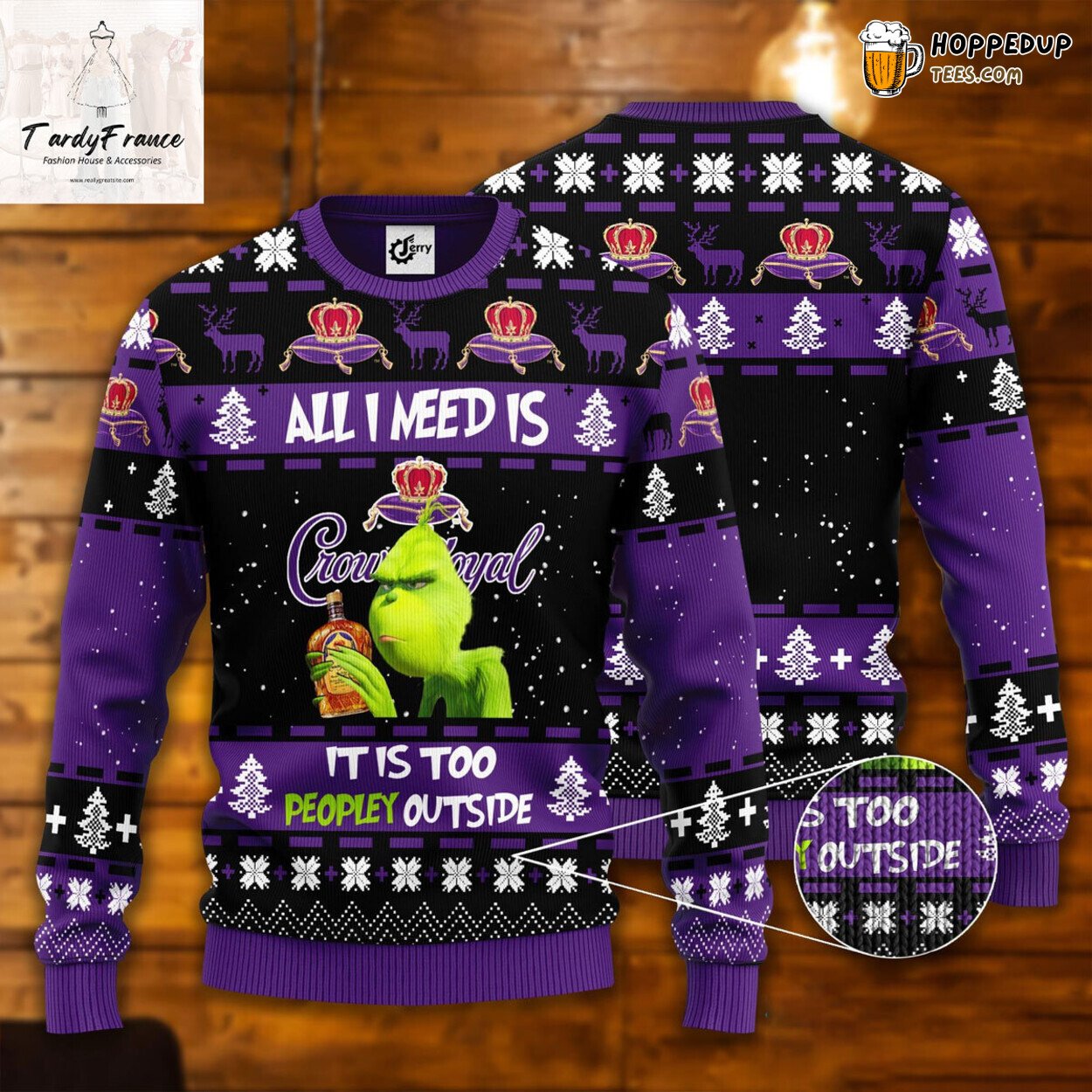 Black Crown Royal Custom Xmas Sweater Ugly Christmas Whiskey Men Gift