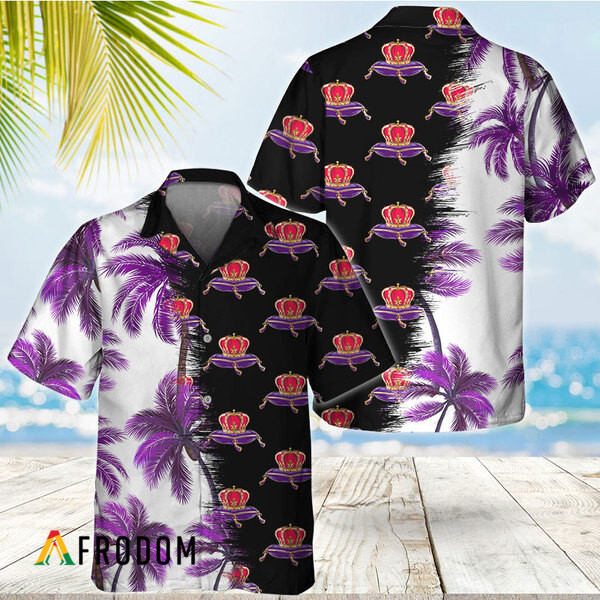 Black Crown Royal Match Palm Trees Hawaiian Shirt HU