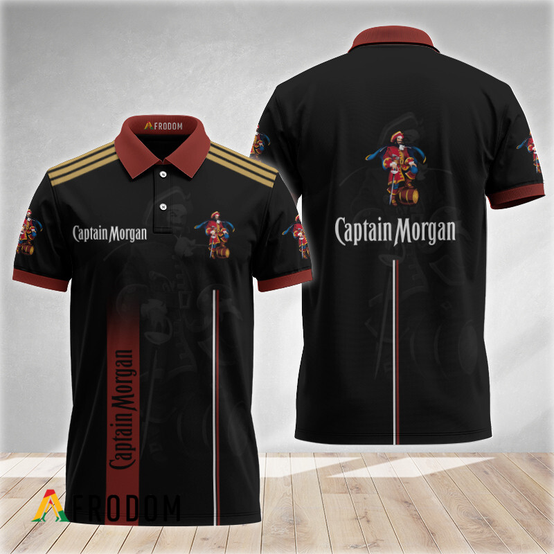 Black Esports Inspired Captain Morgan Polo Shirt HU