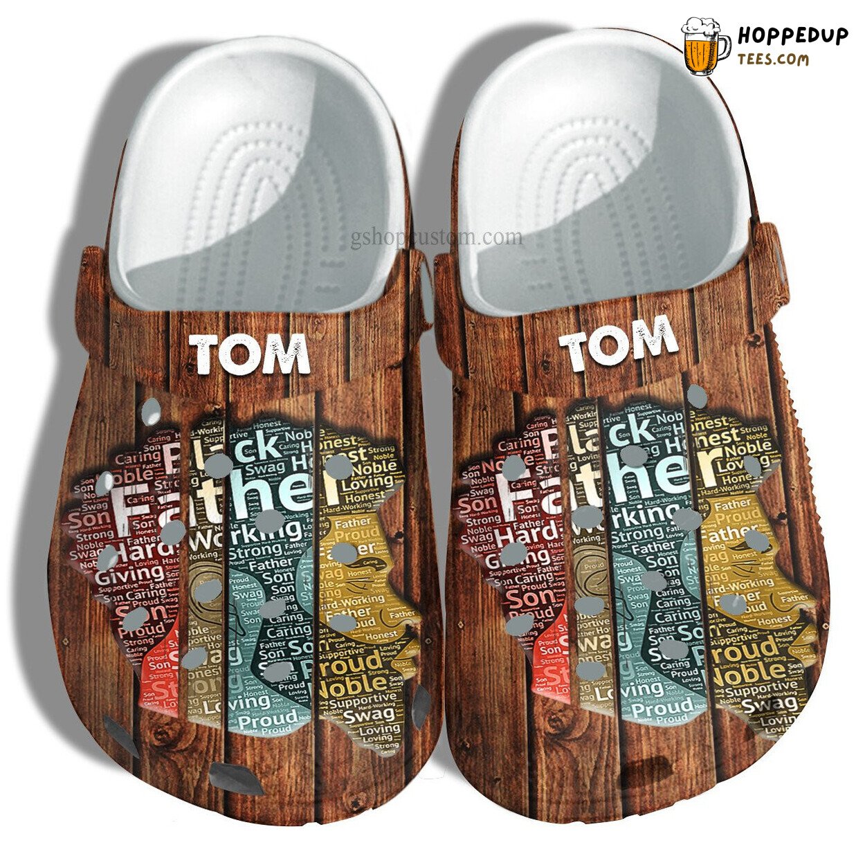 Black Father Vintage Grandpa Father’s Day Retro Wood Croc Clogs