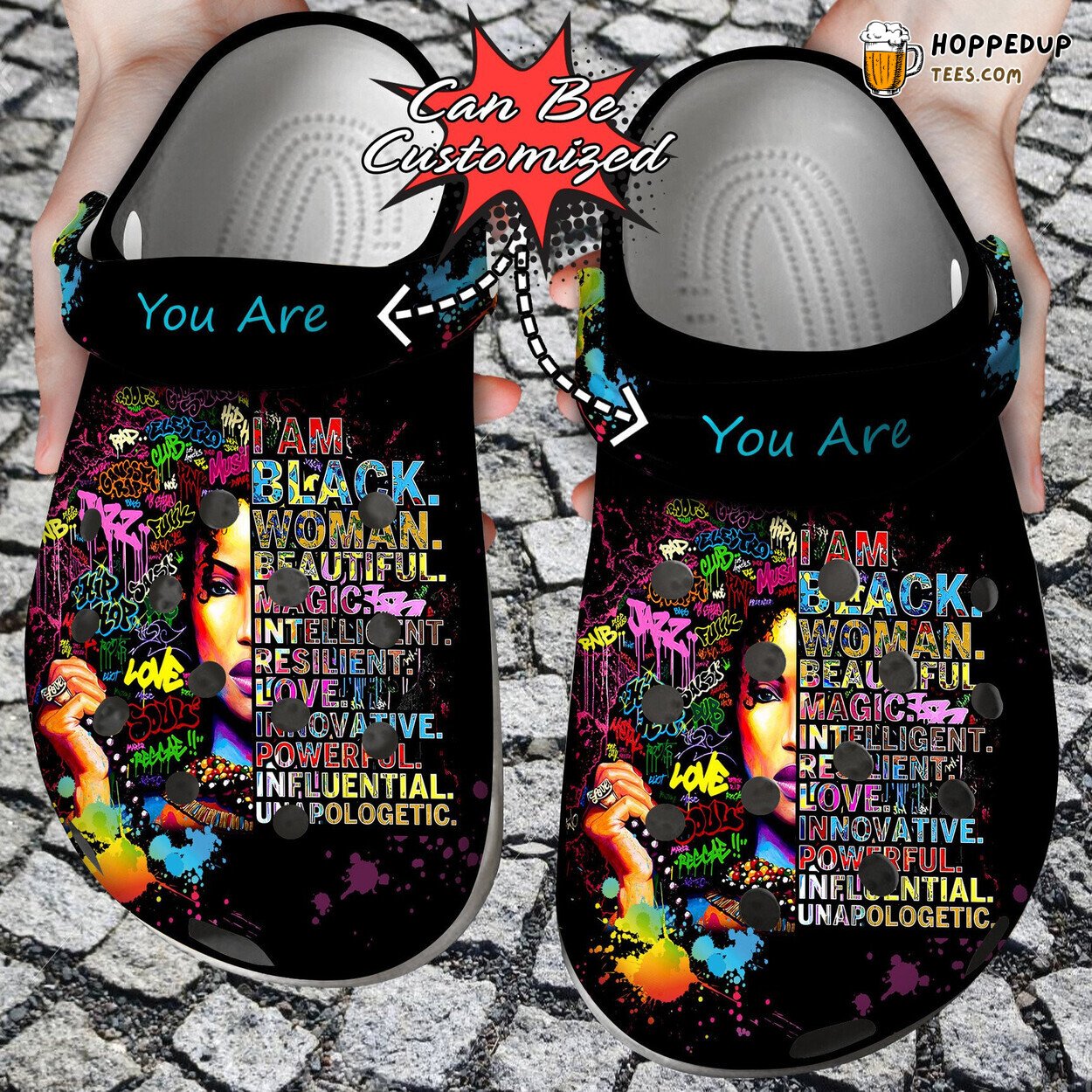 Black Girl Colorful Custom Design Comfortable Clogs Vibrant Footwear