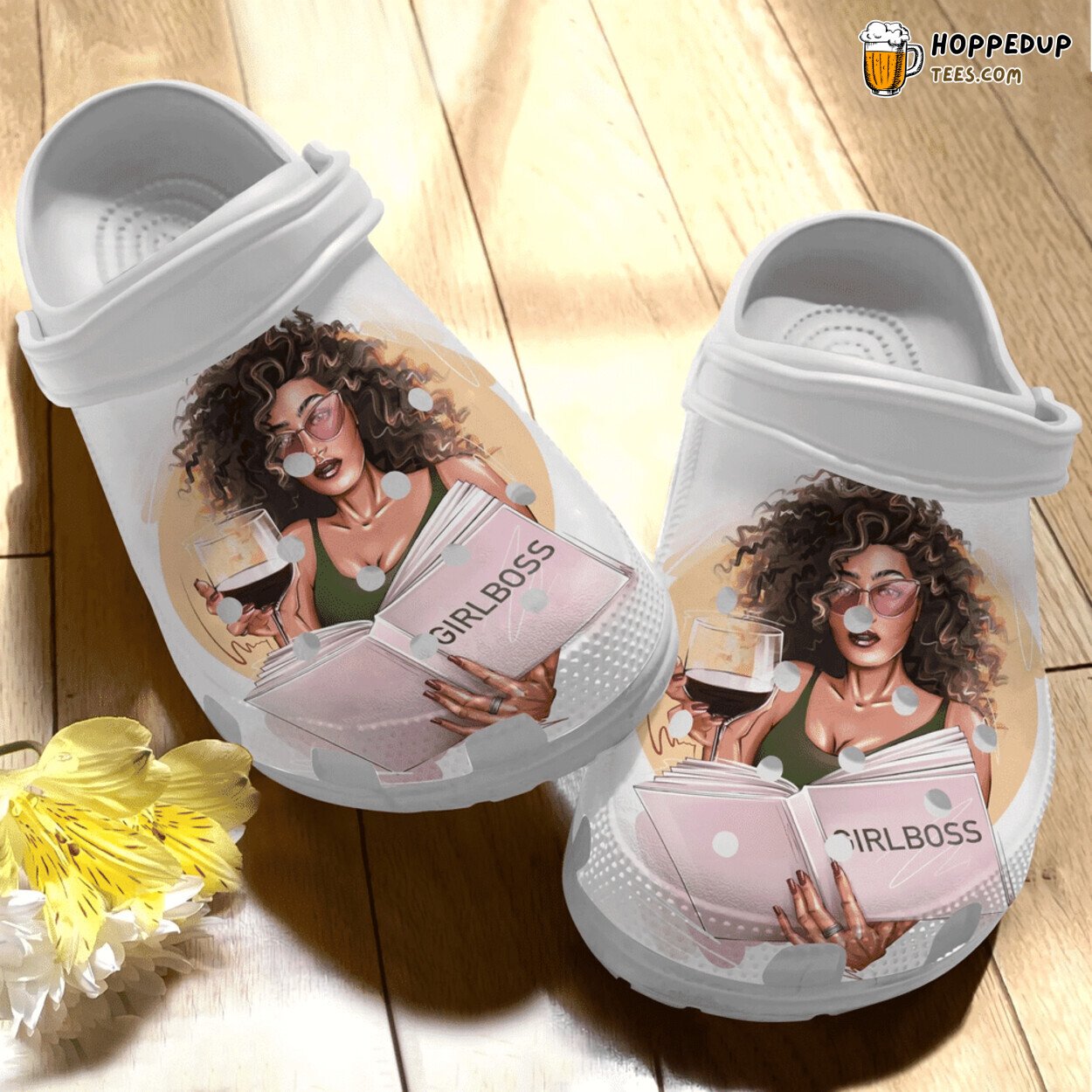 Black Girl Loves Book And Wine Themed Lover Gift Comfortable Clogs