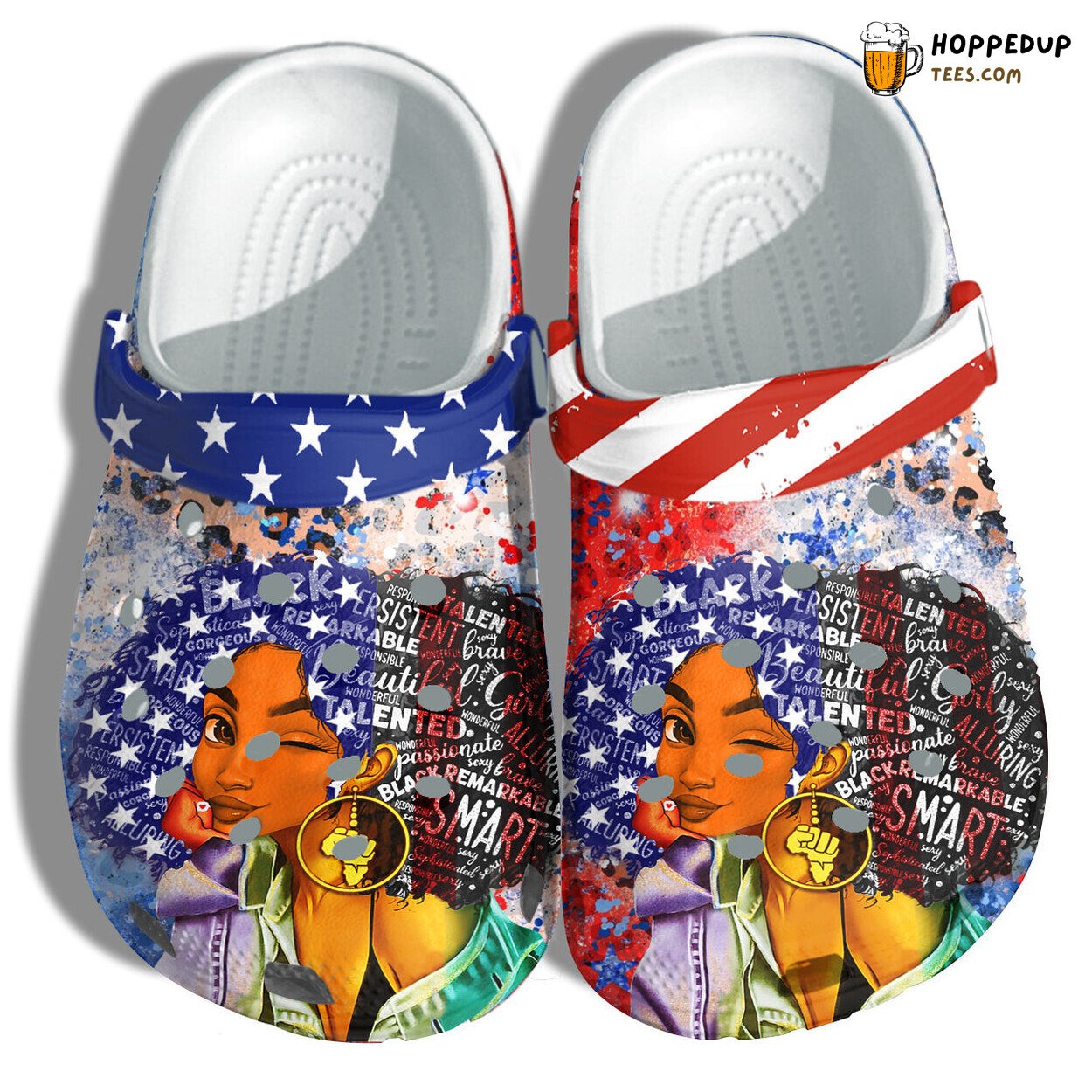 Black Girl Magic African American 4th July Shoes Women Leopard Queens