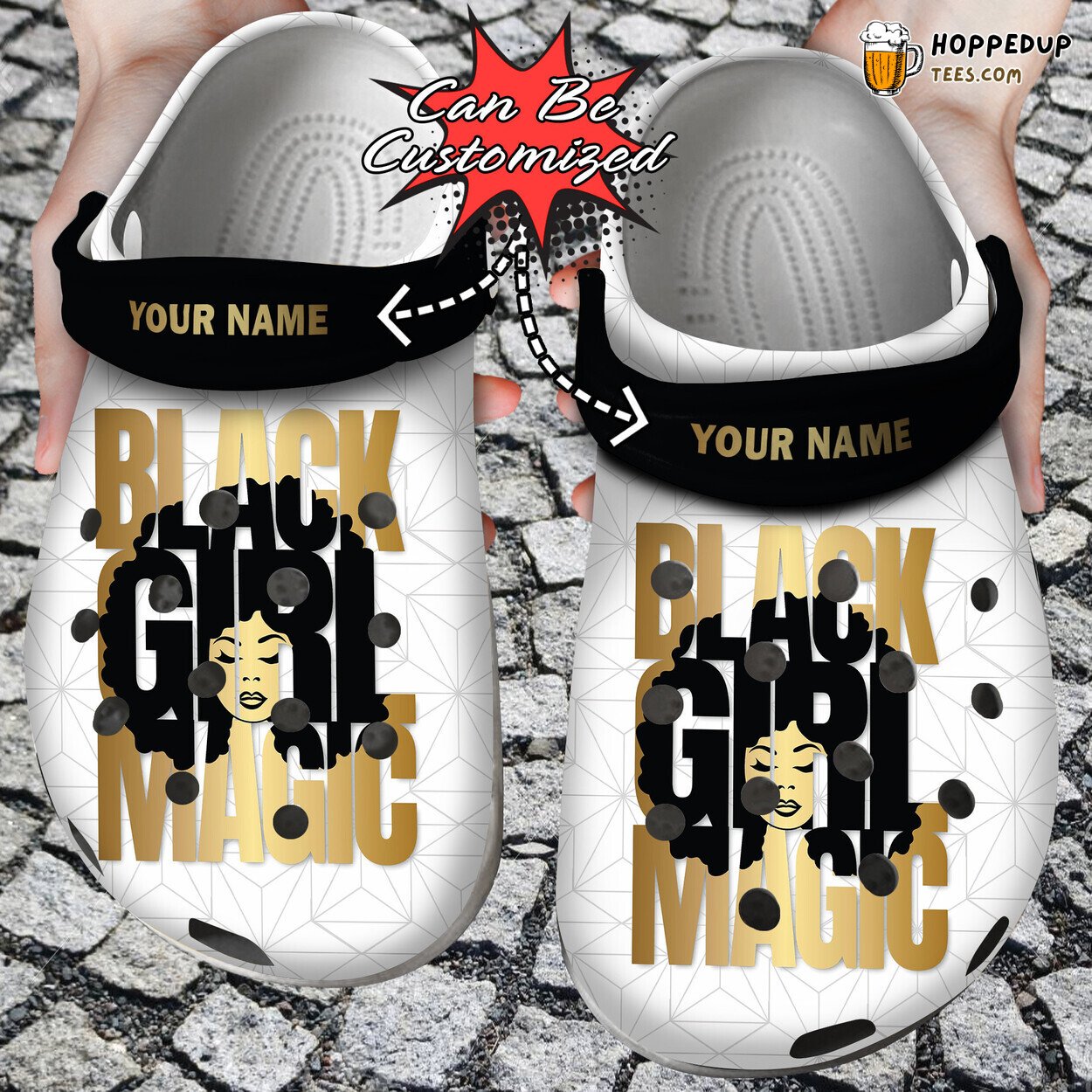 Black Girl Magic Personalized Unique Comfortable Clog Shoes Design