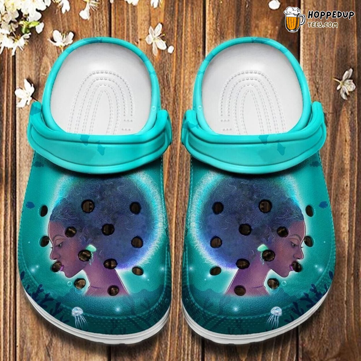 Black Girl Sea Afro Puffs Beach Birthday Gift Comfortable Clogs