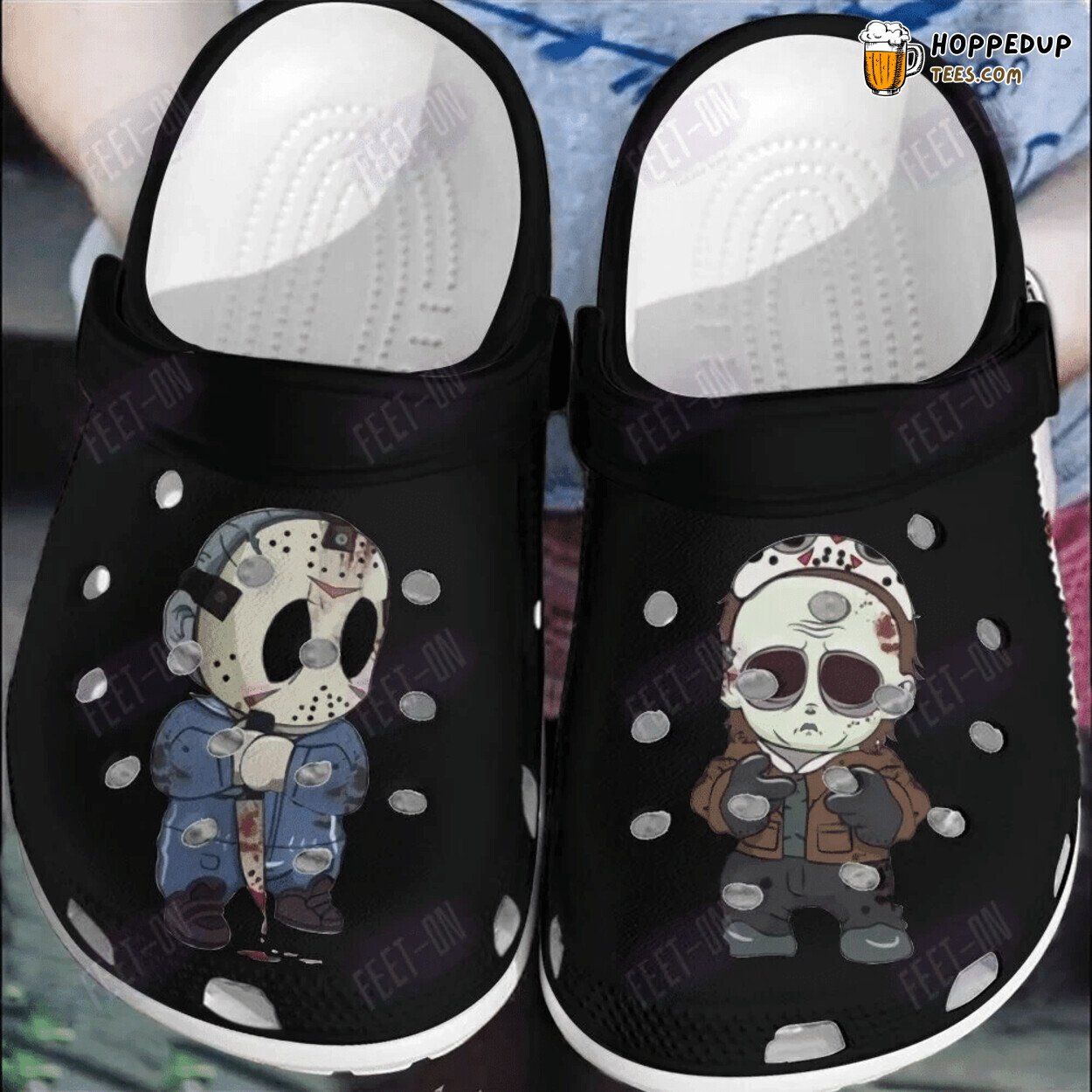 Black Jason Voorhees Friday Themed Comfortable Stylish Unique Clogs