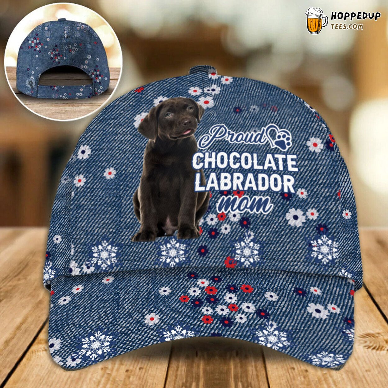 Black Labrador Mom Personalized Photo Classic Cap Hat Perfect Pet Lover Gift