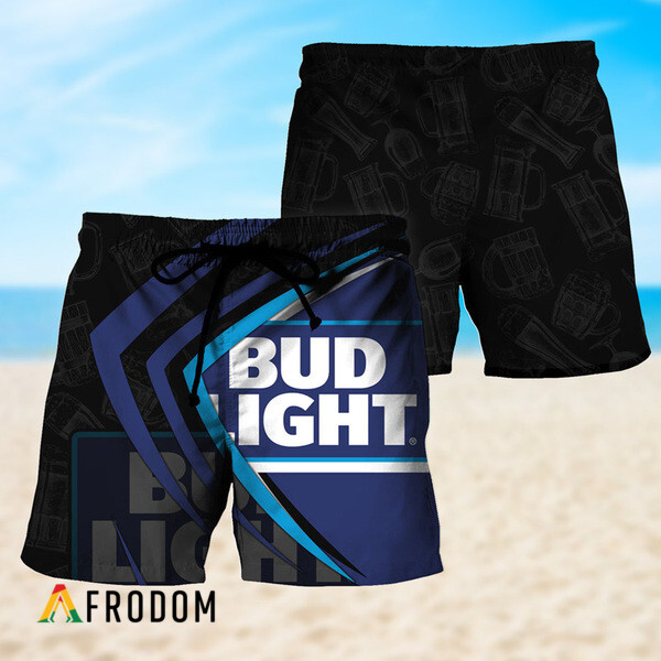 Black Mix Esport Doodle Bud Light Beer Hawaiian Shorts HU