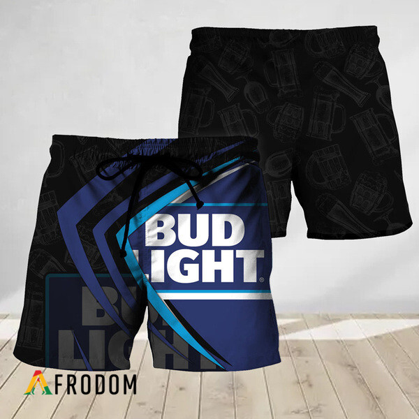 Black Mix Esport Doodle Bud Light Beer Hawaiian Shorts HU