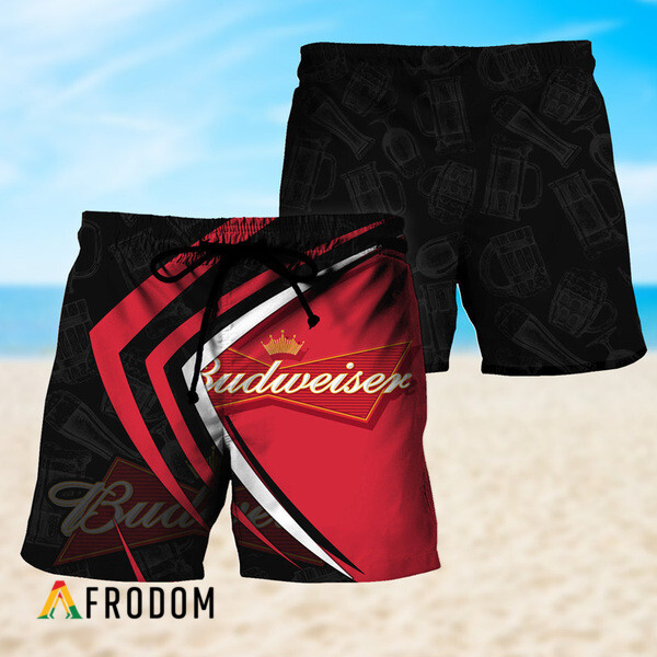 Black Mix Esport Doodle Budweiser Beer Hawaiian Shorts HU