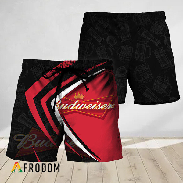 Black Mix Esport Doodle Budweiser Beer Hawaiian Shorts HU