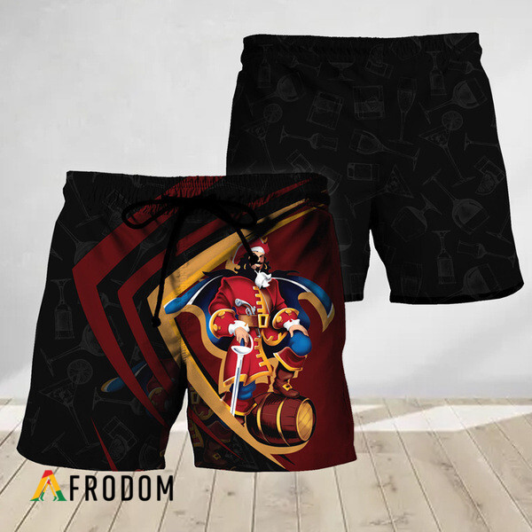 Black Mix Esport Doodle Captain Morgan Hawaiian Shorts HU