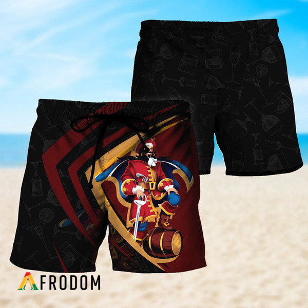Black Mix Esport Doodle Captain Morgan Hawaiian Shorts HU