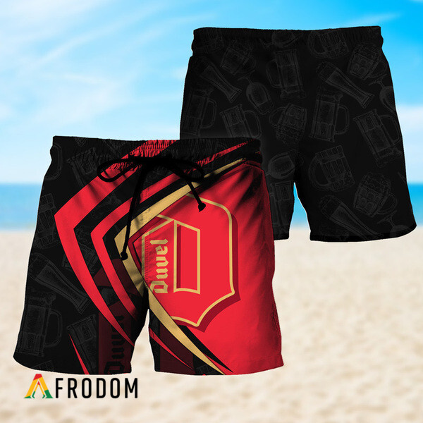 Black Mix Esport Doodle Duvel Beer Hawaiian Shorts HU