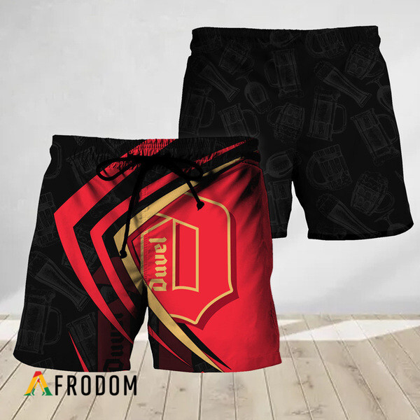 Black Mix Esport Doodle Duvel Beer Hawaiian Shorts HU