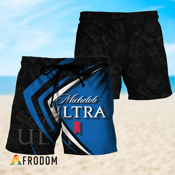 Black Mix Esport Doodle Michelob Ultra Beer Hawaiian Shorts HU
