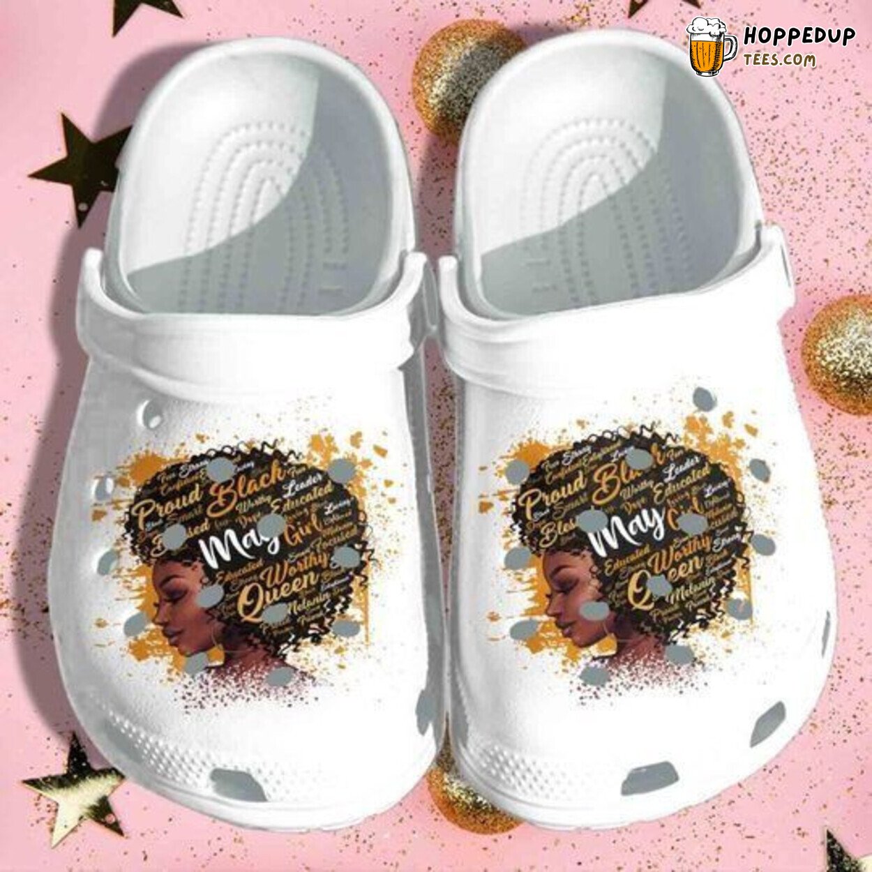 Black Mom Queen Themed Rubber Clog Shoes Comfy Inspirational Women’s Wear