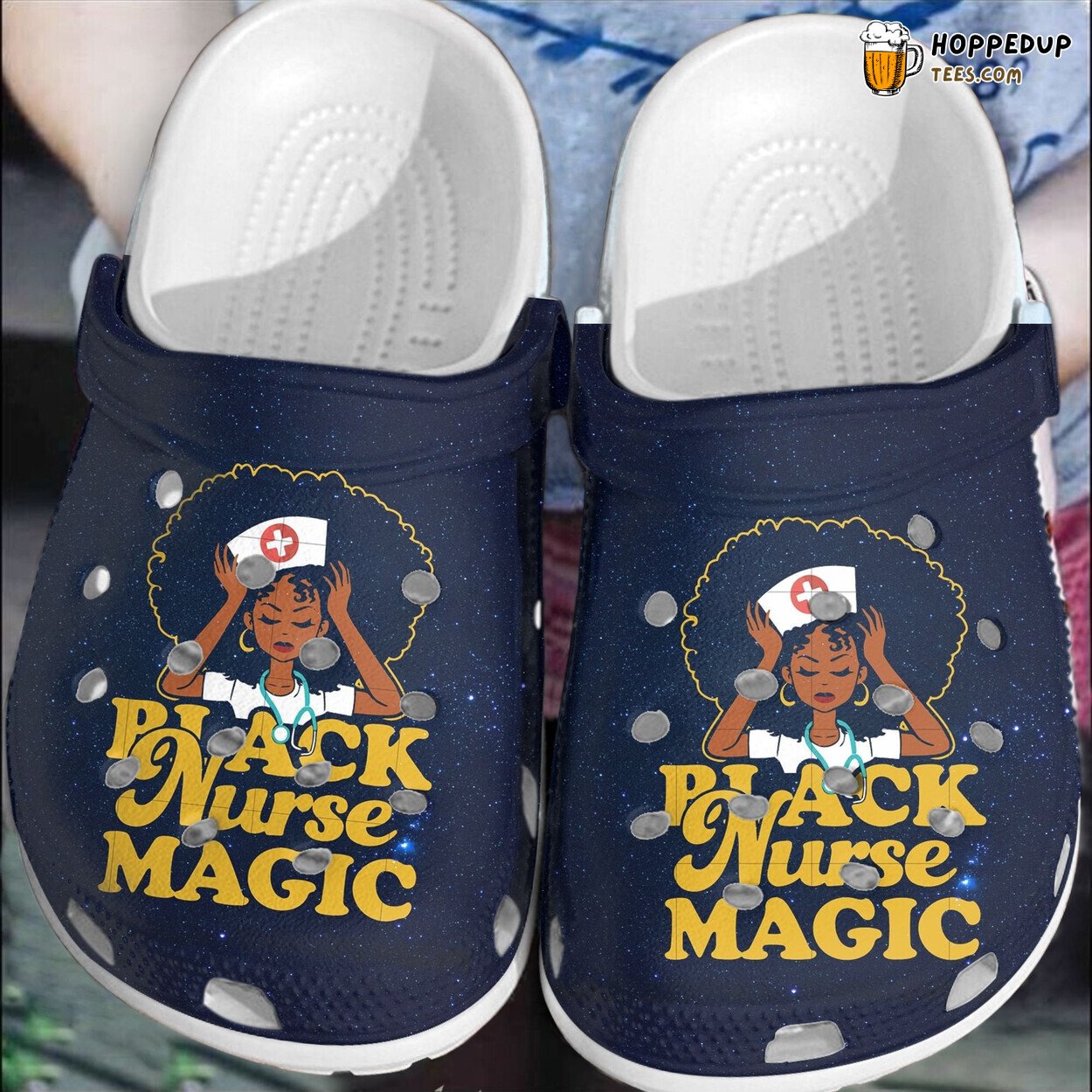 Black Nurse Magic Custom Little Nurse Outdoor Birthday Gift Shoes